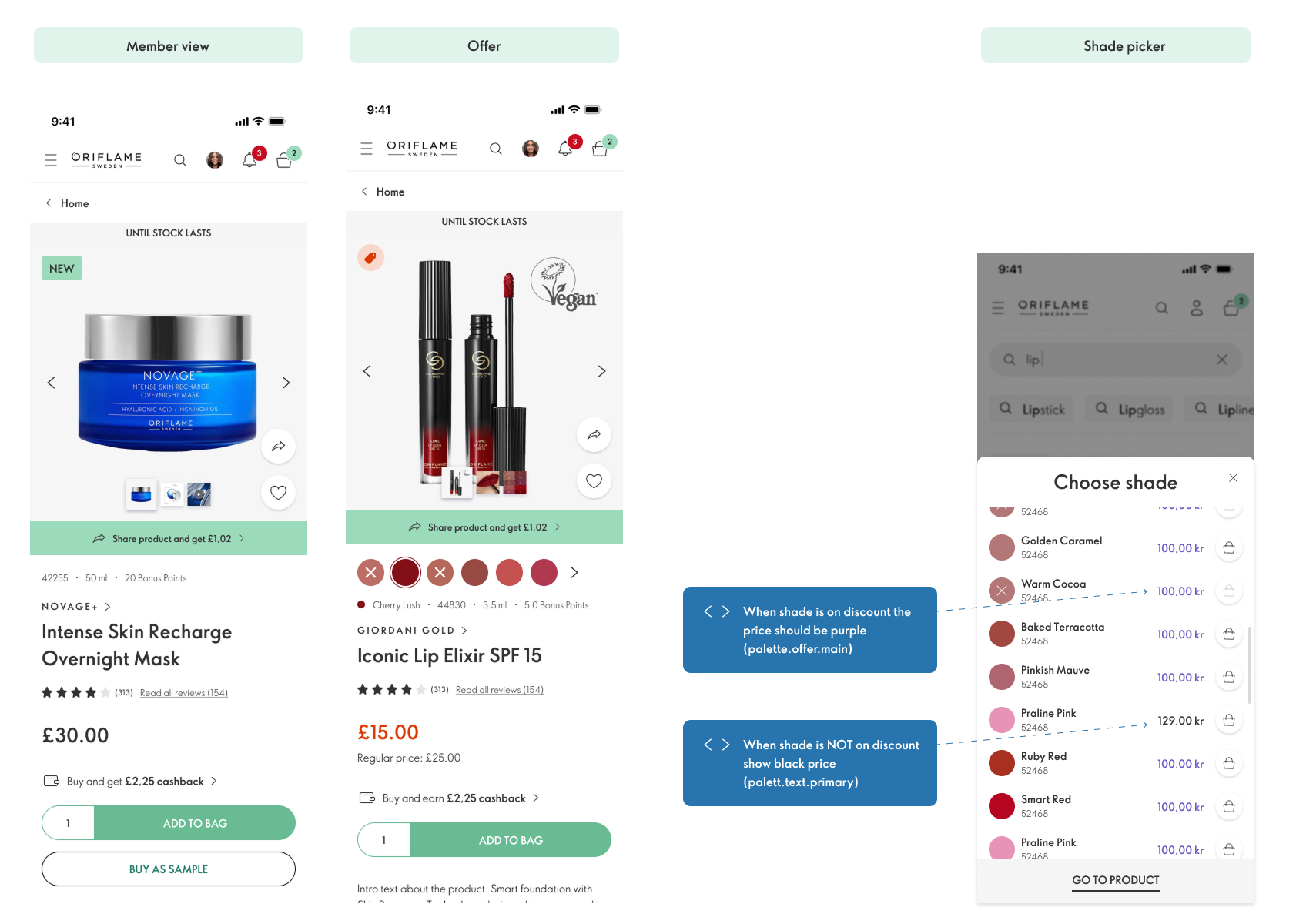 Price visualisation — flexible pricing system across scenarios